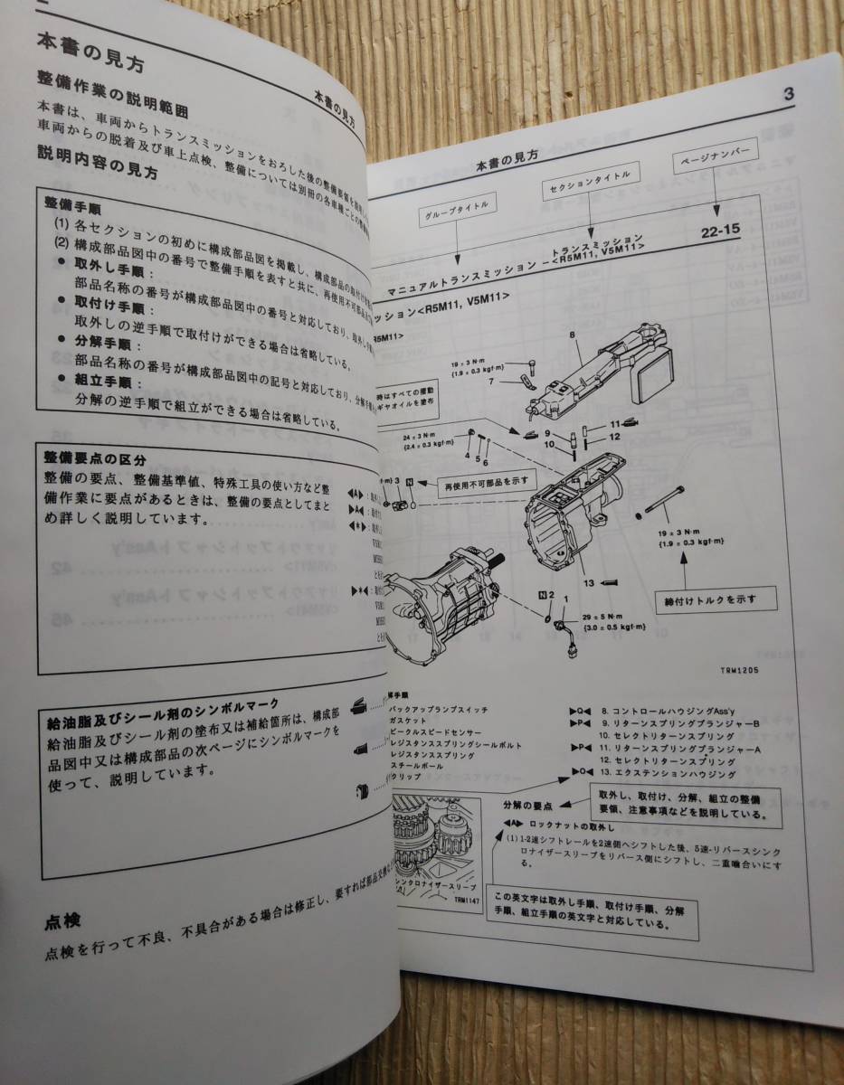 マニュアルトランスミッション 整備解説書 追補版 ミニキャブ R5M11
