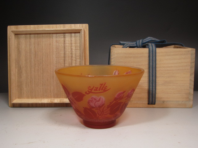 Tip　Galle　エミール・ガレ　茶碗　ルーマニア製★x365 Yahoo!オークション - -「エミールガレ茶碗」(ガラス) 茶碗 現代ガレ展示会 メルカリ
