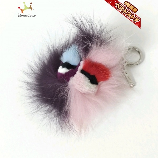フェンディ FENDI キーホルダー(チャーム) バッグバグズ ファー×金属素材 ピンク×パープル×マルチ キーホルダー