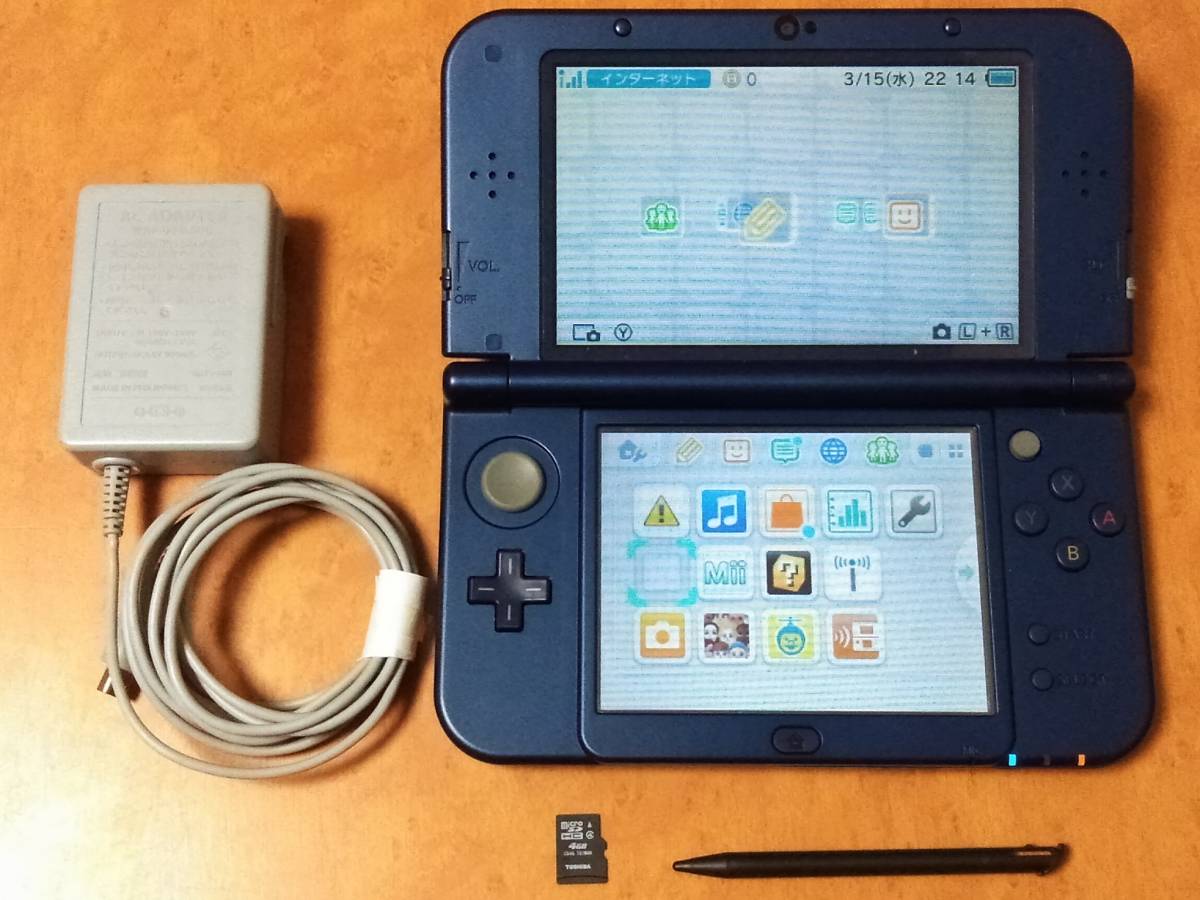 New3DSLL メタリックブルー 本体のみ 充電器付き Newニンテンドー3DS