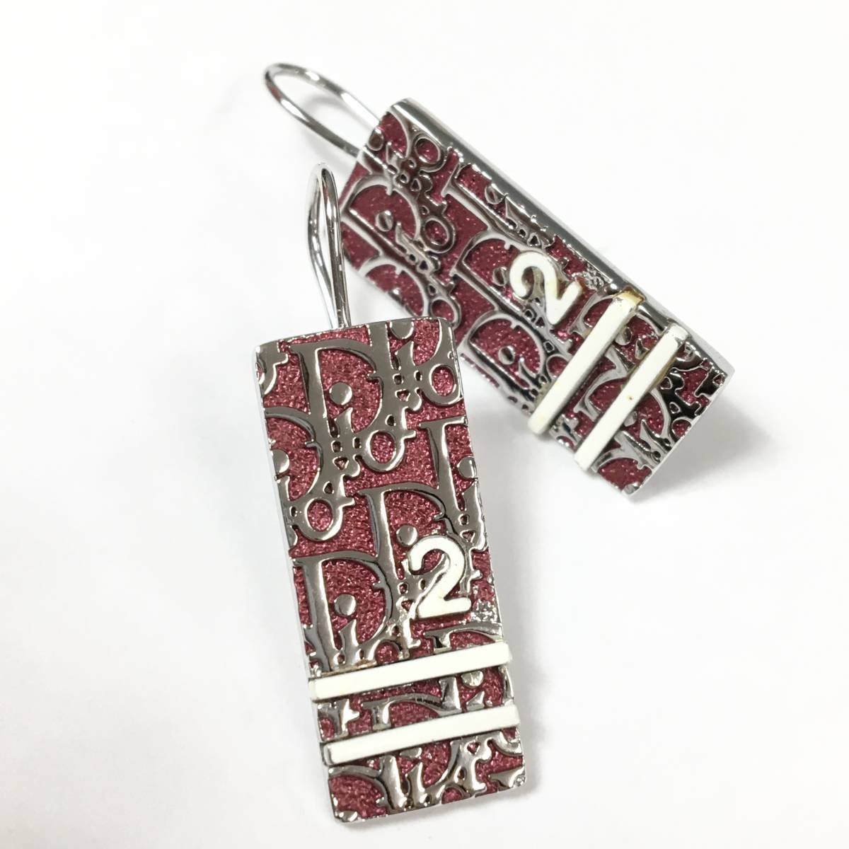 美品 Christian Dior クリスチャンディオール トロッター ピアス 耳飾り アクセサリー レディース 菊TK