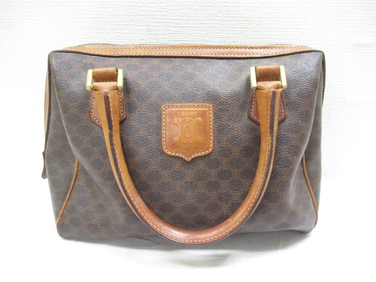 ☆ CELINE Paris セリーヌ ミニ ボストンバッグ M12 マカダム柄 