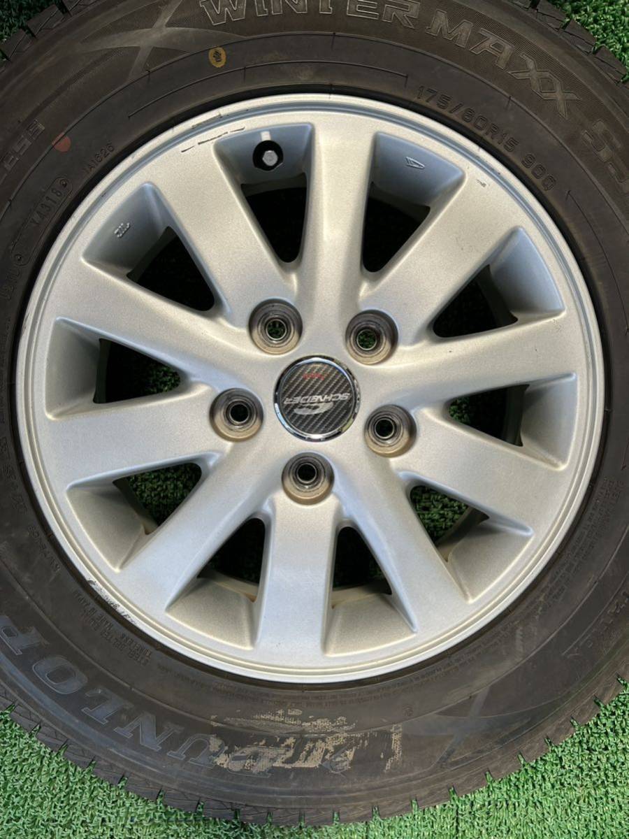バリ山175/80R15 2018年スダットレス DUNLOP WINTER MAXX タイヤアルミ