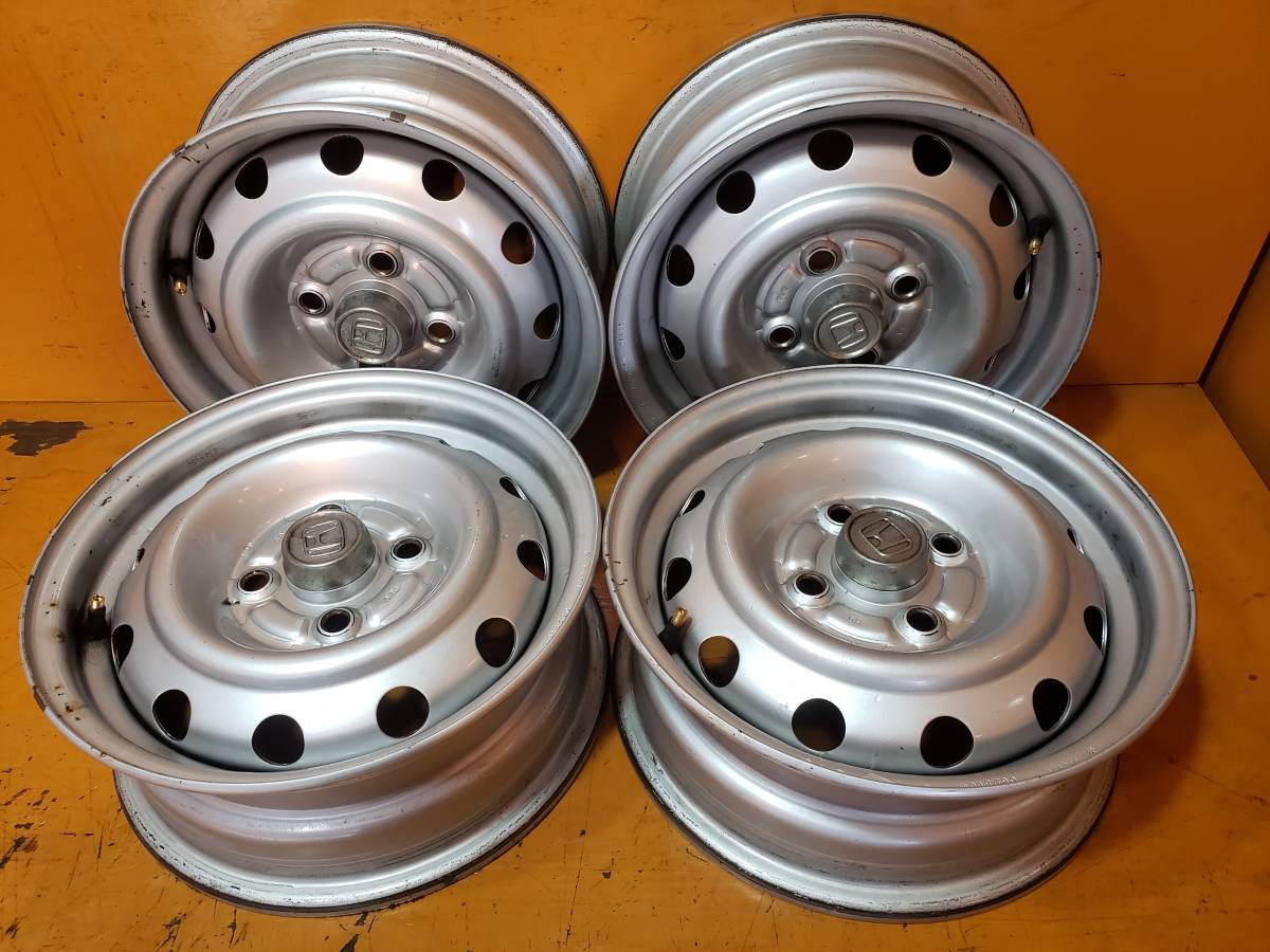 【R098】ホイール4本*スチールホンダ13×5J 4穴 PCD100 +40?