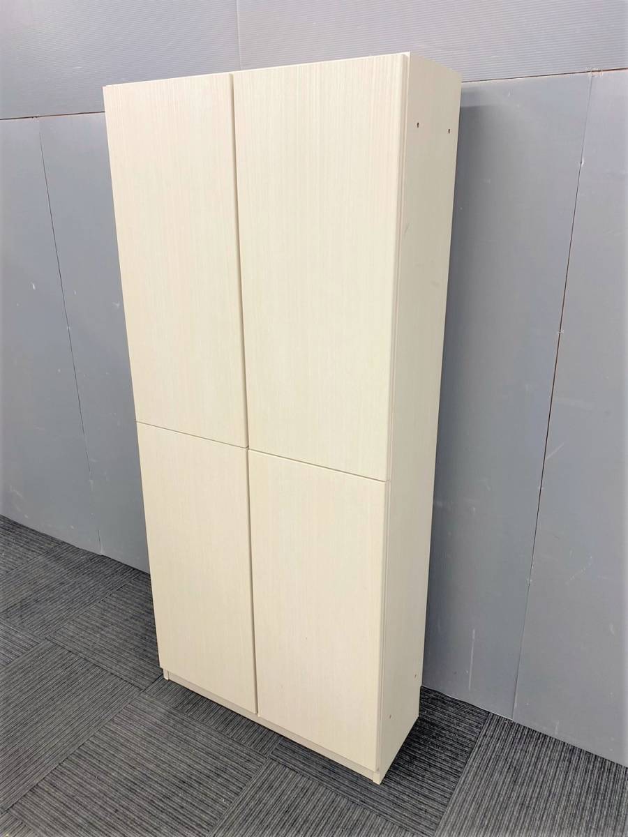 ◆自社便対応地域あり◆管1934◆大川家具製◆木製観音両開きキャビネット 幅800mm 高1800mm◆収納 ナチュラル系　