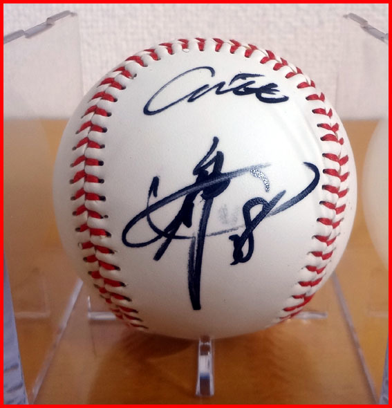 WBC侍ジャパン岡本和真選手2022年5月31日/投げ入れ直筆サインボール激