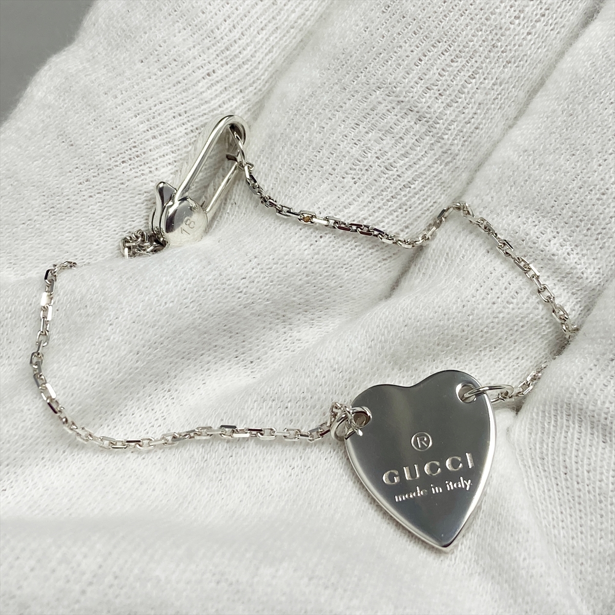 新品仕上 グッチ GUCCI ハート ロゴ ブレスレット シルバー 925