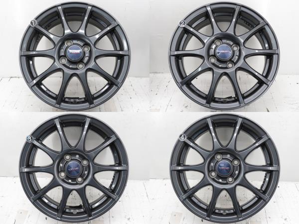 中古アルミホイール 4本セット 15インチ 15x5.5J +42 4穴 PCD100 WEDS
