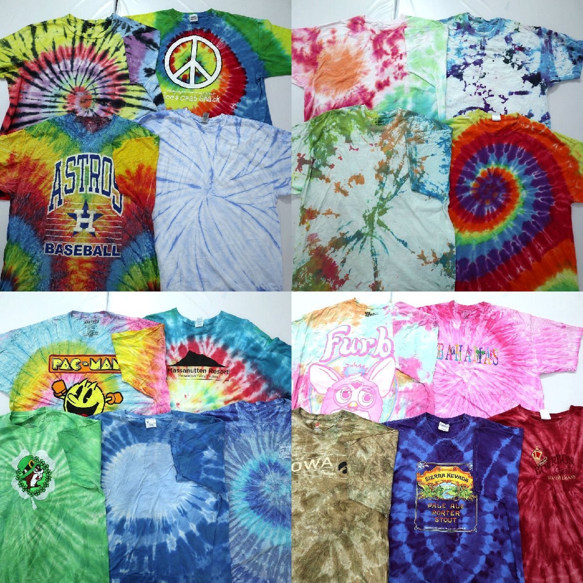 ◎タイダイ系 Tシャツ set 刺しゅう キャラクター 他 (メンズ2XL) 18枚セット まとめ売り 古着卸 1円スタート 最落なし MM5865