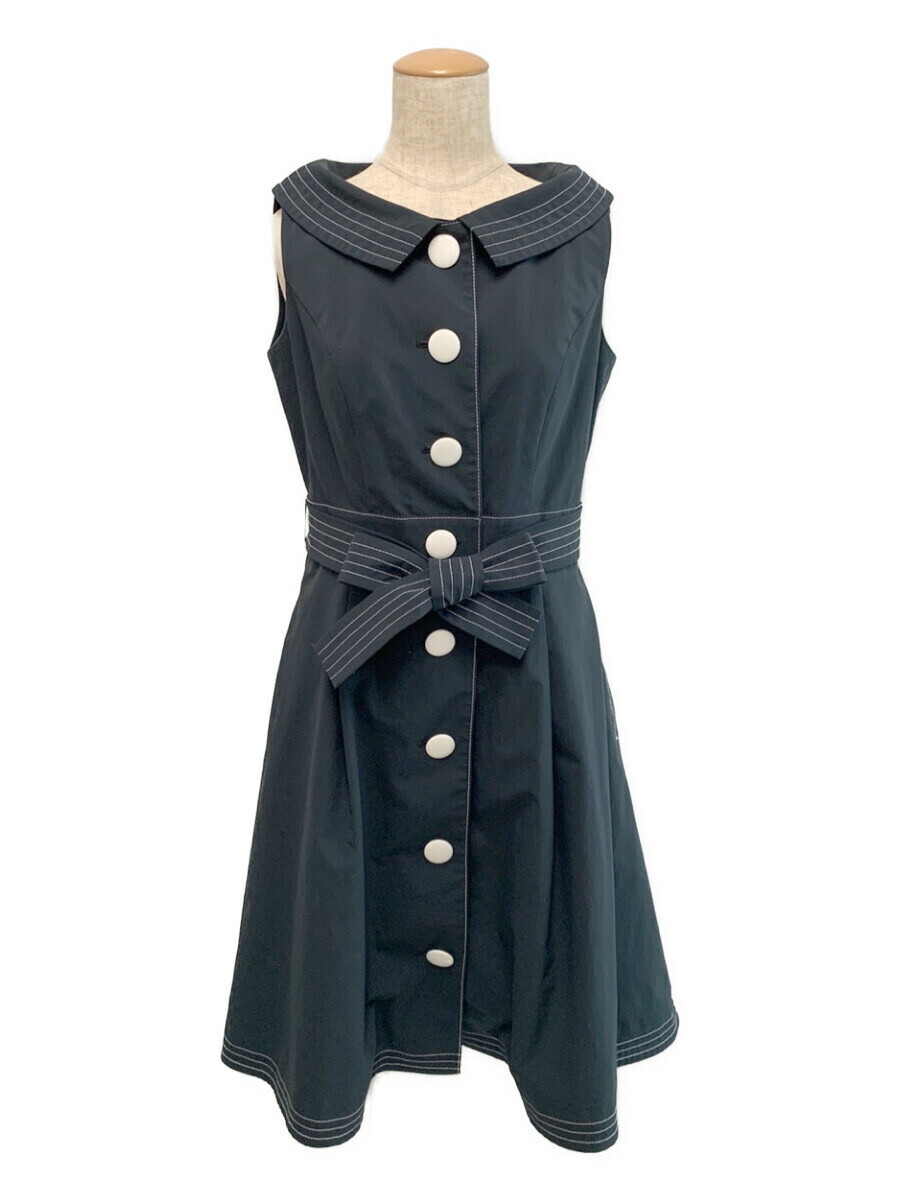 エムズグレイシー ワンピース フロントボタン ウエストリボン ノースリーブ 38