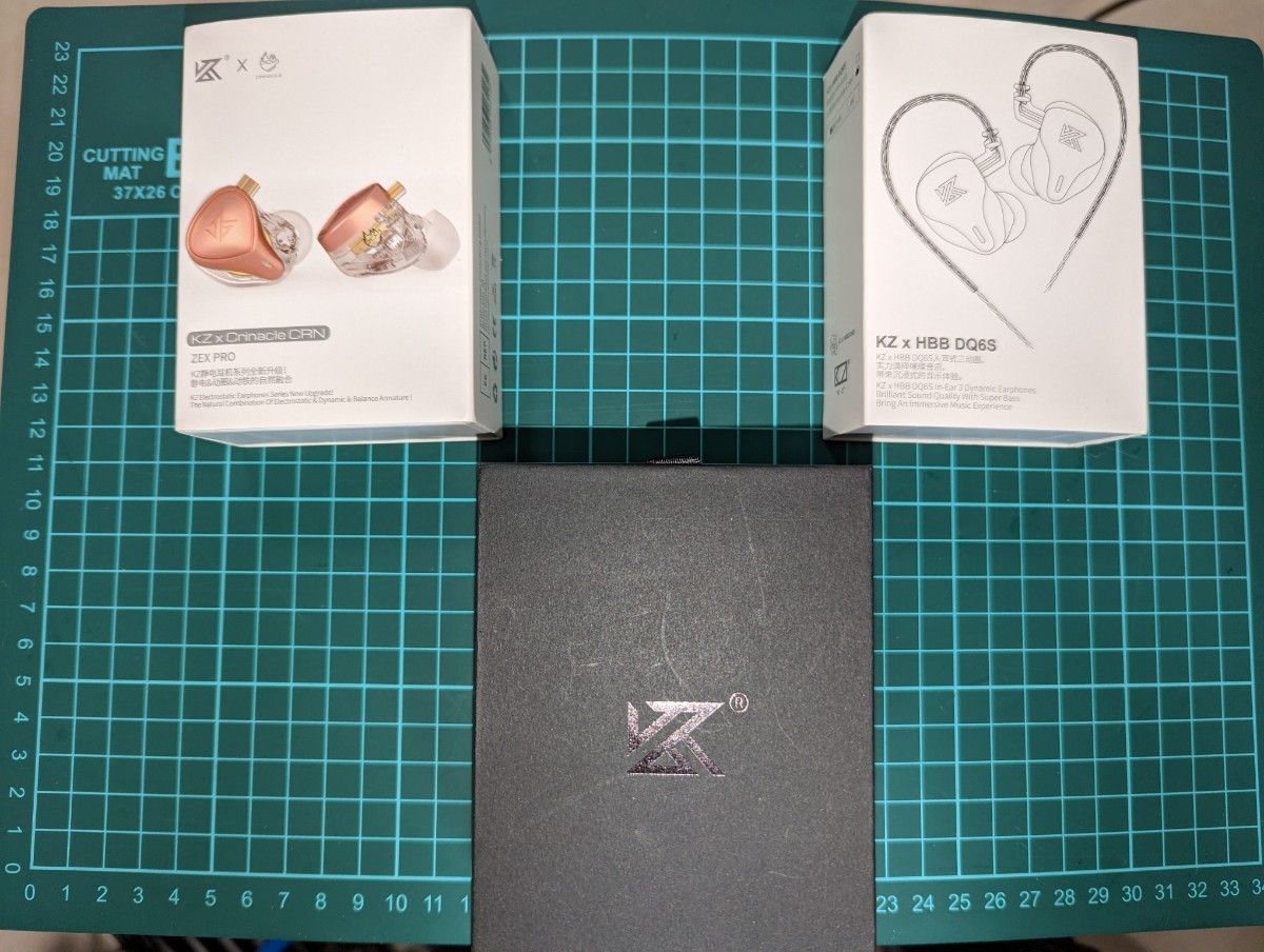 イヤホン3種セット KZ ZAX / DQ6S / ZEX PRO 【中古／おまけケーブル