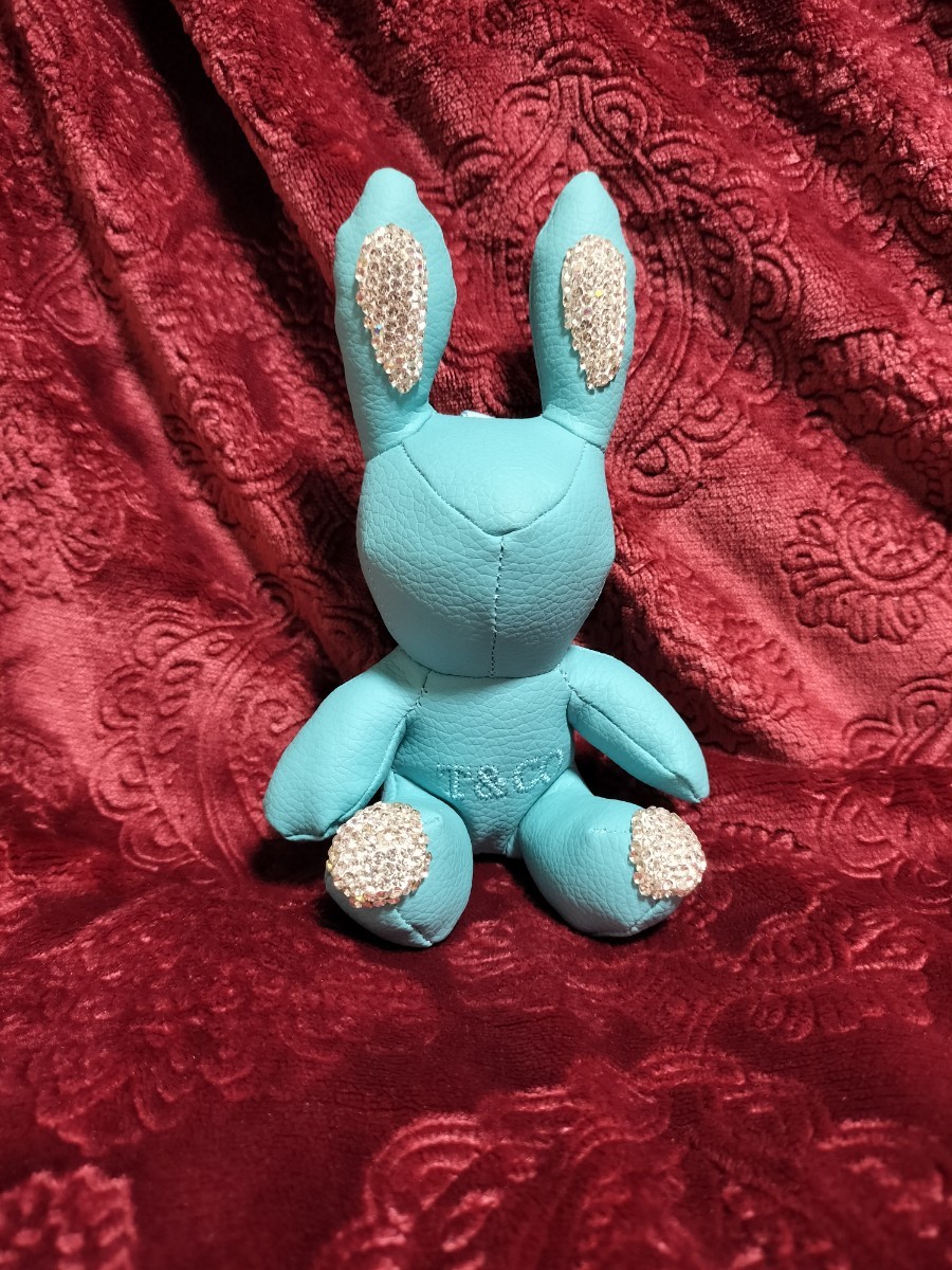 うさぎ ラビット ティファニー ブルー ラインストーン キーホルダー ぬいぐるみ　フレンチブルドッグ