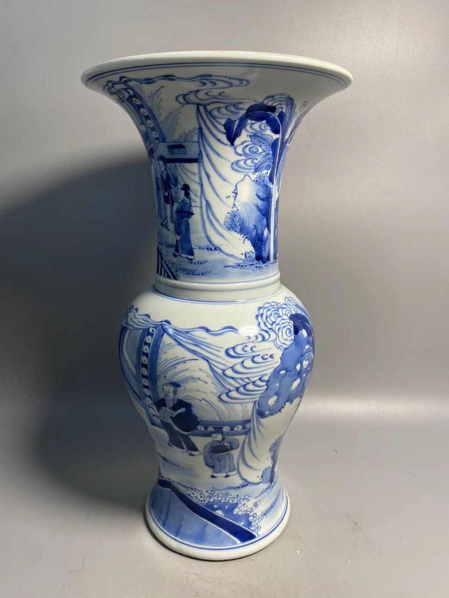 旧家蔵出 清時代 陶磁器 景徳鎮製 青花 染付 大清康熙年