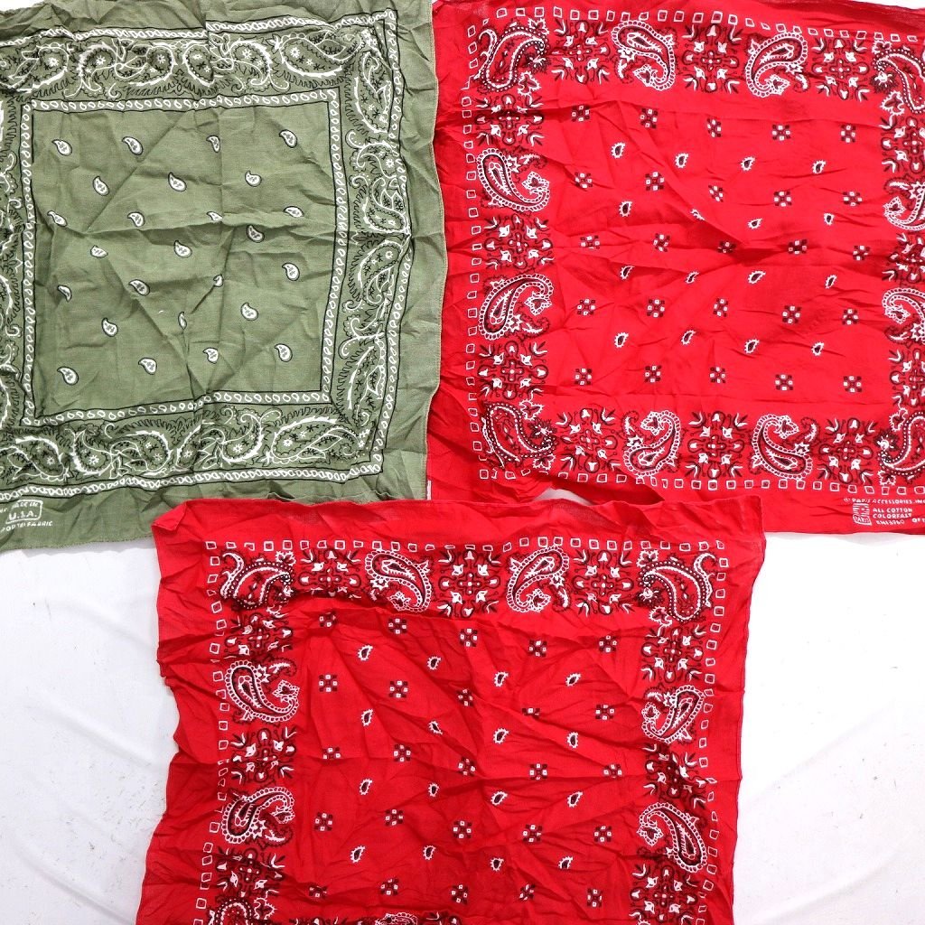 ◎80'S~ バンダナ set ペイズリー PARIS社製 他 (ユニセックス ) 14枚