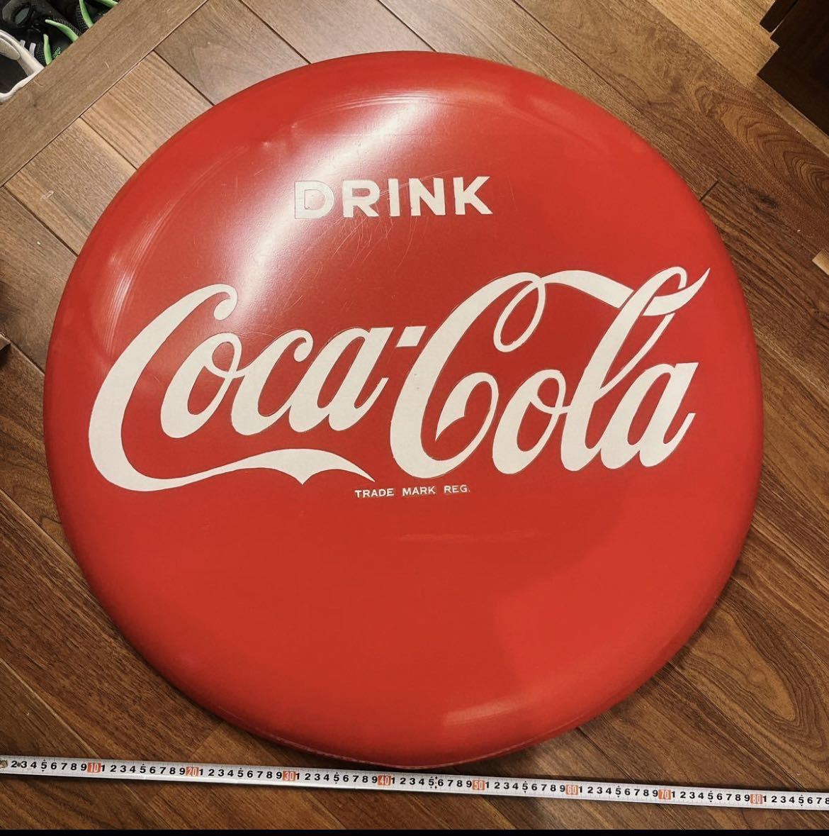 コカ・コーラ ブリキ 丸看板 - 昭和レトロ コカコーラ ホーロー看板