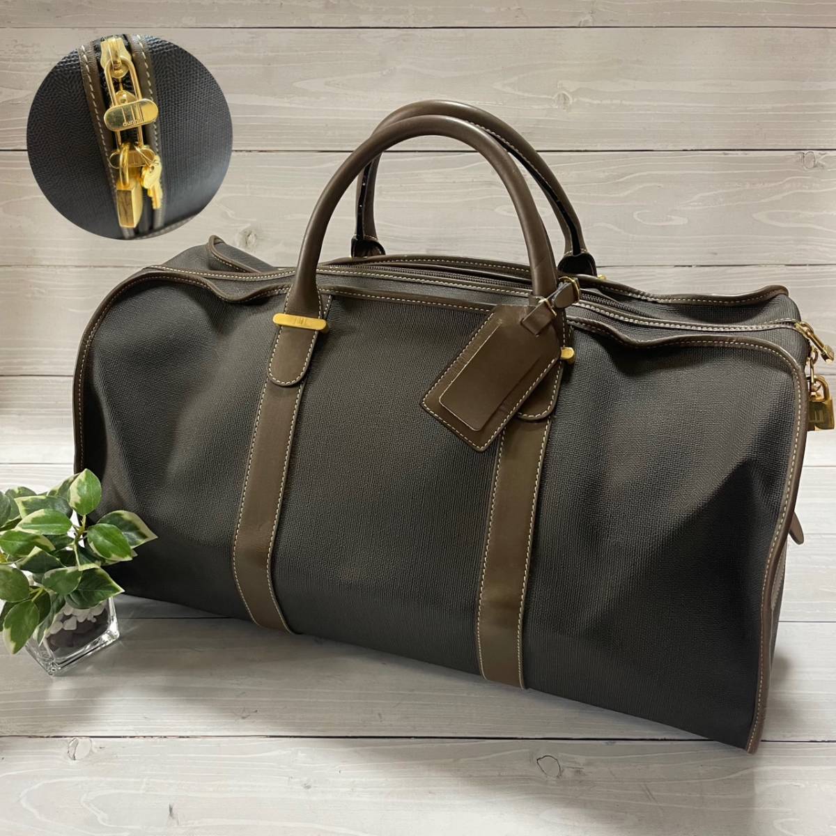 ダンヒル dunhill メンズ PVC ダンヒルレザー2wayボストンバック中古 
