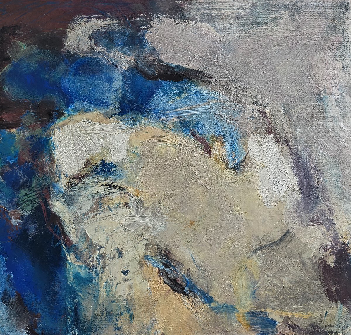 真作【宇美】猪飼節子 油彩 出会いⅢ 94年作品 ドイツ