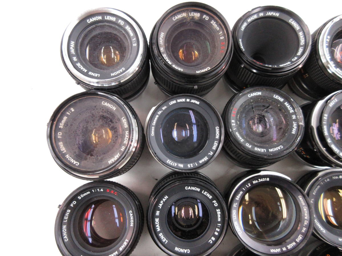 Canon FD レンズ 5本セット ジャンク 2972)ジャンク Canon FD24mm 2.8 S.S.C. FD50mm 1.4 S.S.C. FL35mm 2.5