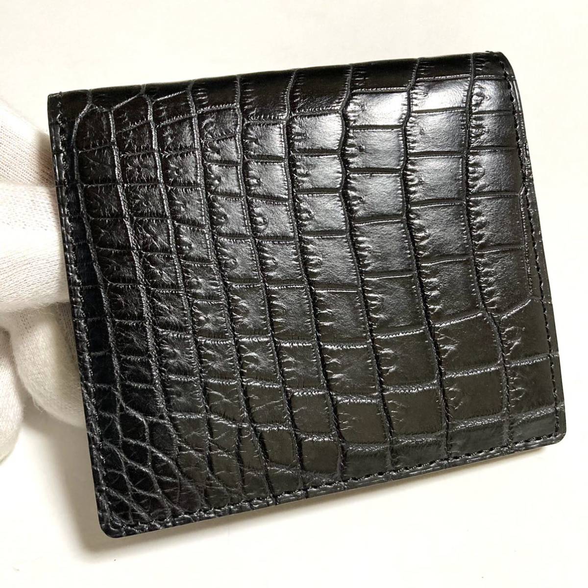 未使用　FUJITAKA アクセサリーズ　ポロサス　クロコダイル　スモールクロコ　二つ折り財布　フジタカ　札入れ　ミニ財布　日本製