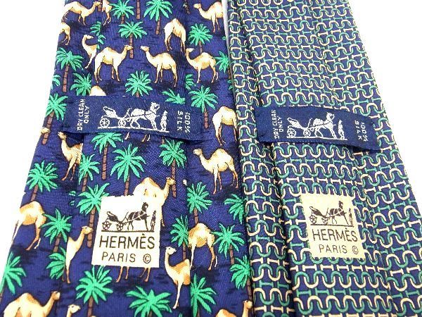 1円 □美品〜□ HERMES エルメス シルク100％ 総柄 ネクタイ ビジネス