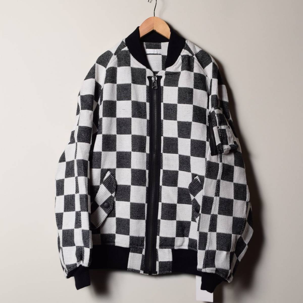 新品◆ FACETASM ファセッタズム チェッカー コットンニット ボンバージャケット size S / MA-1