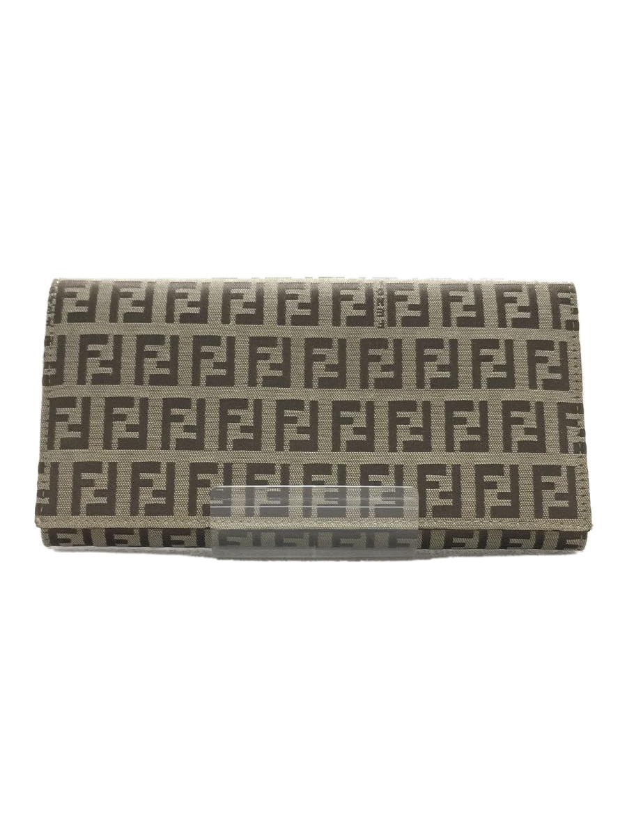 低価，本物保証】 FENDI◇長財布/キャンバス/BRW/総柄/レディース