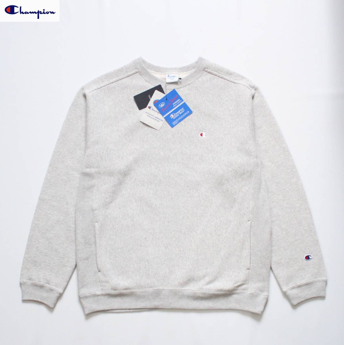 未使用【 チャンピオン ×DOORS アーバンリサーチ別注】リバースウィーブ クルーネック スウェット L C8-Q029 定価12，000 ポケット グレー