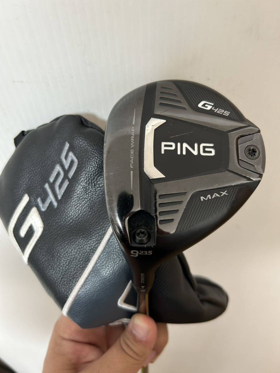 名器PingG425max 5W 9W 送料無料☆希少レフティ☆ PING G425 MAX 9W 23.5° ヘッドカバー付属