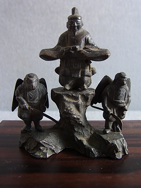 古銅 神像三尊 (天神・天狗・迦楼羅) 古銅 (天神・天狗・迦楼羅) 神像