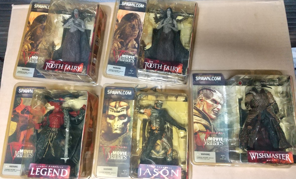 マクファーレントイズ、ムービーマニアックス５、５種。トゥースフェアリー２種、レジェンド、ジェイソン、ウィッシュマスター