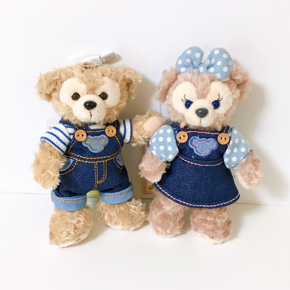 新品 お顔厳選☆ダッフィー シェリーメイ ぬいぐるみバッジ デニム