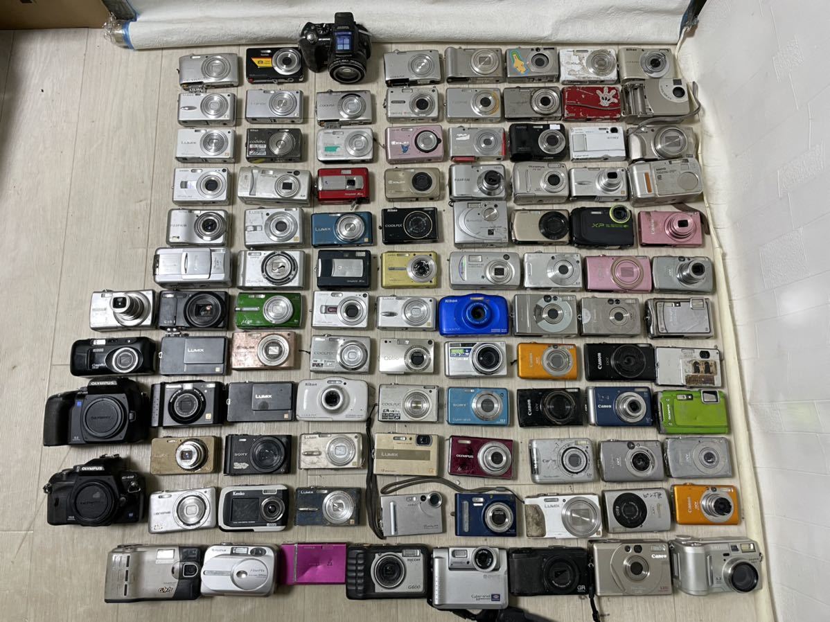 全体的に状態が悪い　デジタルカメラ　100台　まとめ　Nikon Canon OLYMPUS sony バッテリー蓋欠品多数　破損　部品取り　ジャンク　(2)