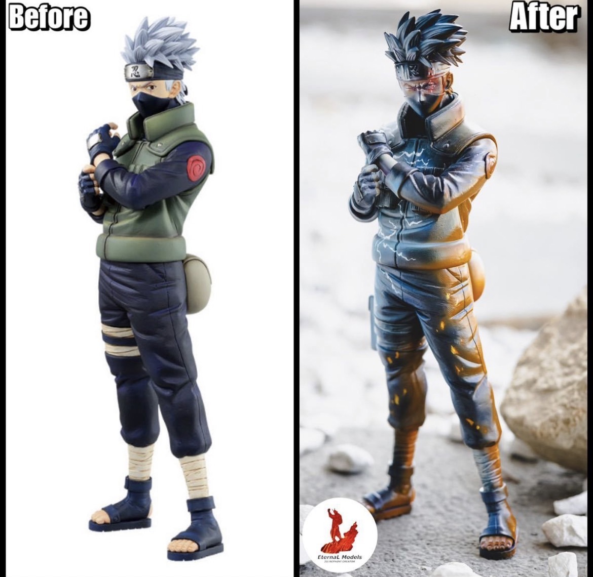 NARUTO ナルト 疾風伝 はたけカカシ リペイント 二次元彩色 2D 塗装