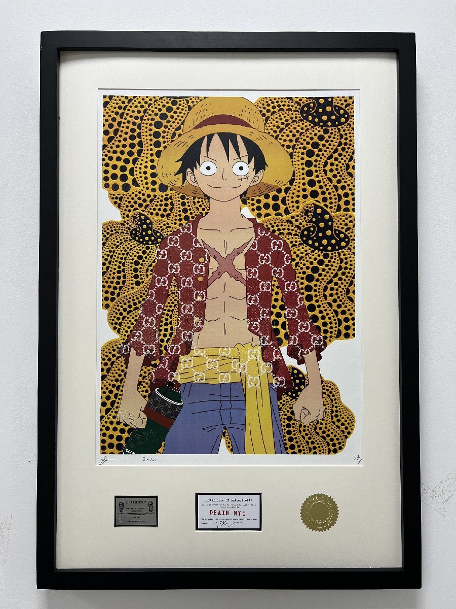 額付き DEATH NYC モンキー・D・ルフィ「Monkey D. Luffy」草間彌生