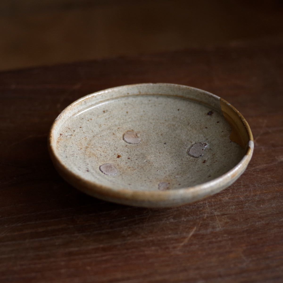 【希少】美しい艶の古唐津馬盥 大盃 桃山時代 酒器 小皿 平盃 ぐい呑 古民藝 骨董 アンティーク 検 李朝