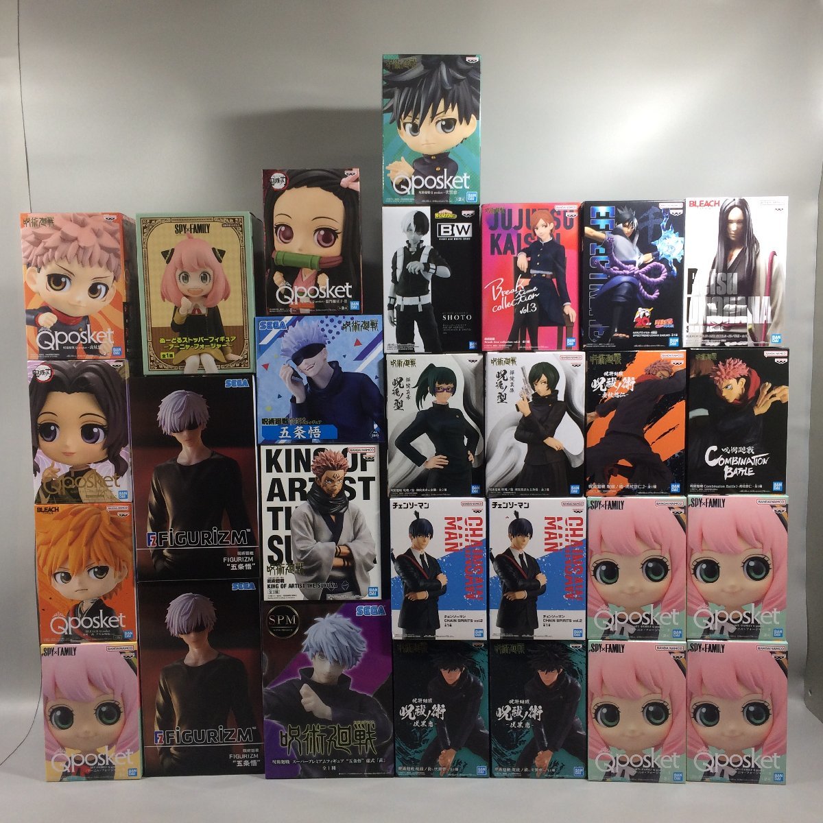 【未検品・ジャンク扱い】 ヒロアカ/呪術/鬼滅/ブリーチ/スパイファミリー/ナルト 他 フィギュア 28点 まとめ売り [6-3] No.5781