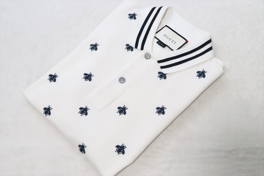 GUCCI グッチ メンズ Bee ビー 蜂 刺繍 半袖ポロシャツ S GUCCI グッチ