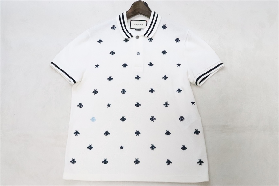 GUCCI グッチ メンズ Bee ビー 蜂 刺繍 半袖ポロシャツ S GUCCI グッチ