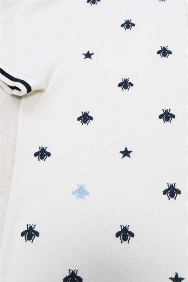 希少 GUCCI ミケーレ期 BEE刺繍 ポロシャツ ホワイト GUCCI グッチ メンズ Bee ビー 蜂 刺繍 半袖ポロシャツ S ポロシャツ