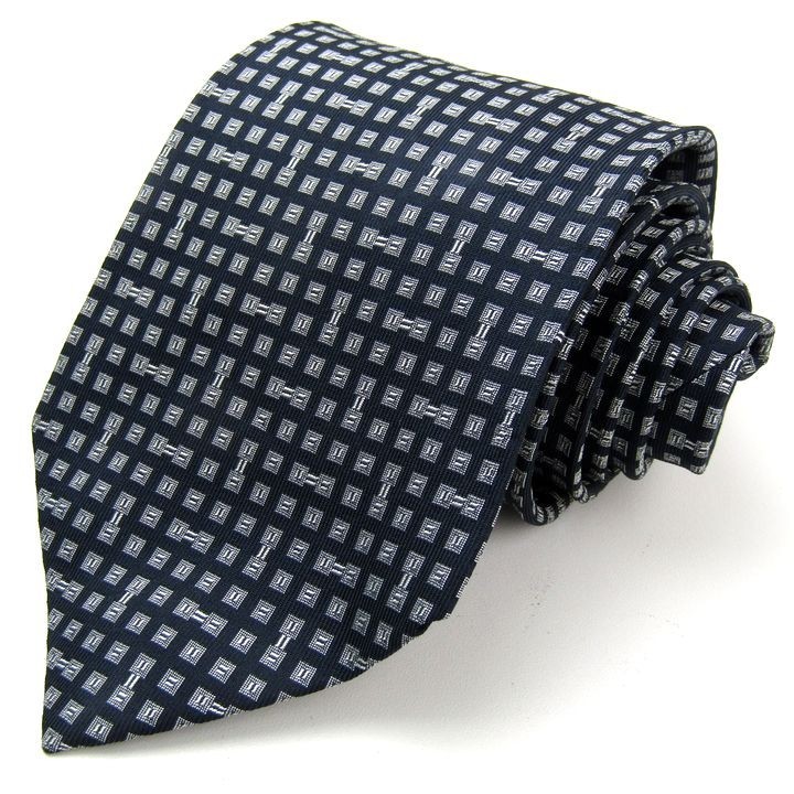 グッチ 格子柄 小紋柄 高級 シルク イタリア ブランド ネクタイ メンズ 黒 良品 GUCCI