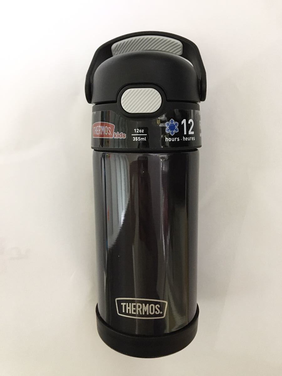 【送料無料】《ブラック》サーモス 保冷 ステンレス水筒 ストロータイプ 355ml（ステンレスボトル THERMOS ストローマグ F410 F401 黒 ）