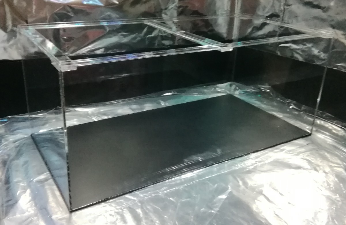 アクリル水槽 TM 底ブラック W90 D60 H50 ワンオフ 佐川急便発送