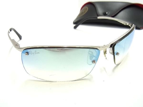 1円 ■美品■ Ray-Ban レイバン RB3183 TOP BAR 003/Z1 ミラーレンズ サングラス メガネ 眼鏡 メンズ レディース シルバー系 AJ9387ヒM