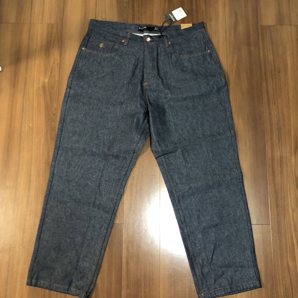 送料無料】極太 ROCAWEAR ロカウェア バギーデニム W42 タグ付き 