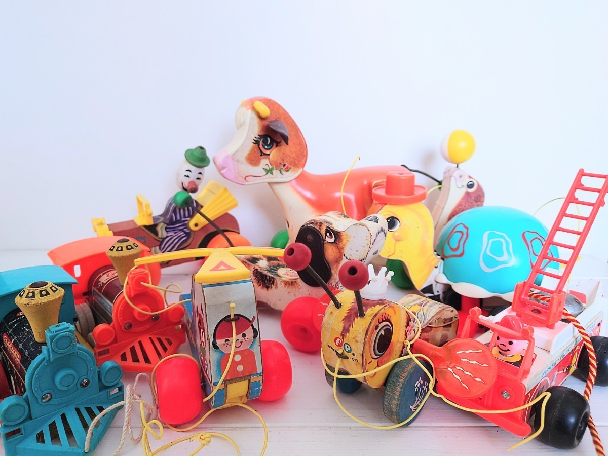 【1960〜70年代ヴィンテージ フィッシャープライス　10個まとめて出品!】Vintage Fisher Price×10 プルトイ　木のおもちゃ　　　　　 