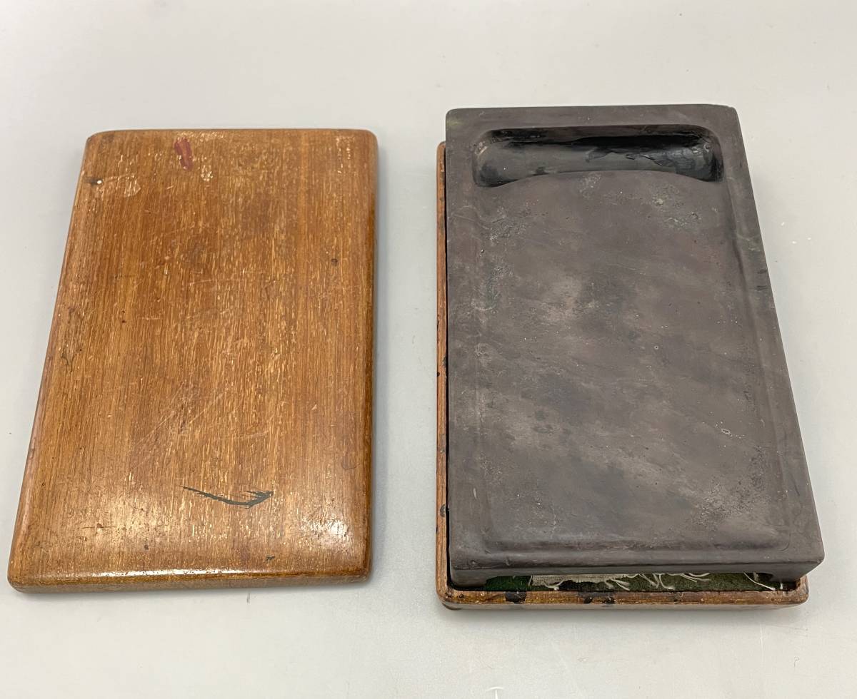 古硯 箱付き 書道先生実用品【検索：硯石 文房四宝 書道 古玩 古端渓 老