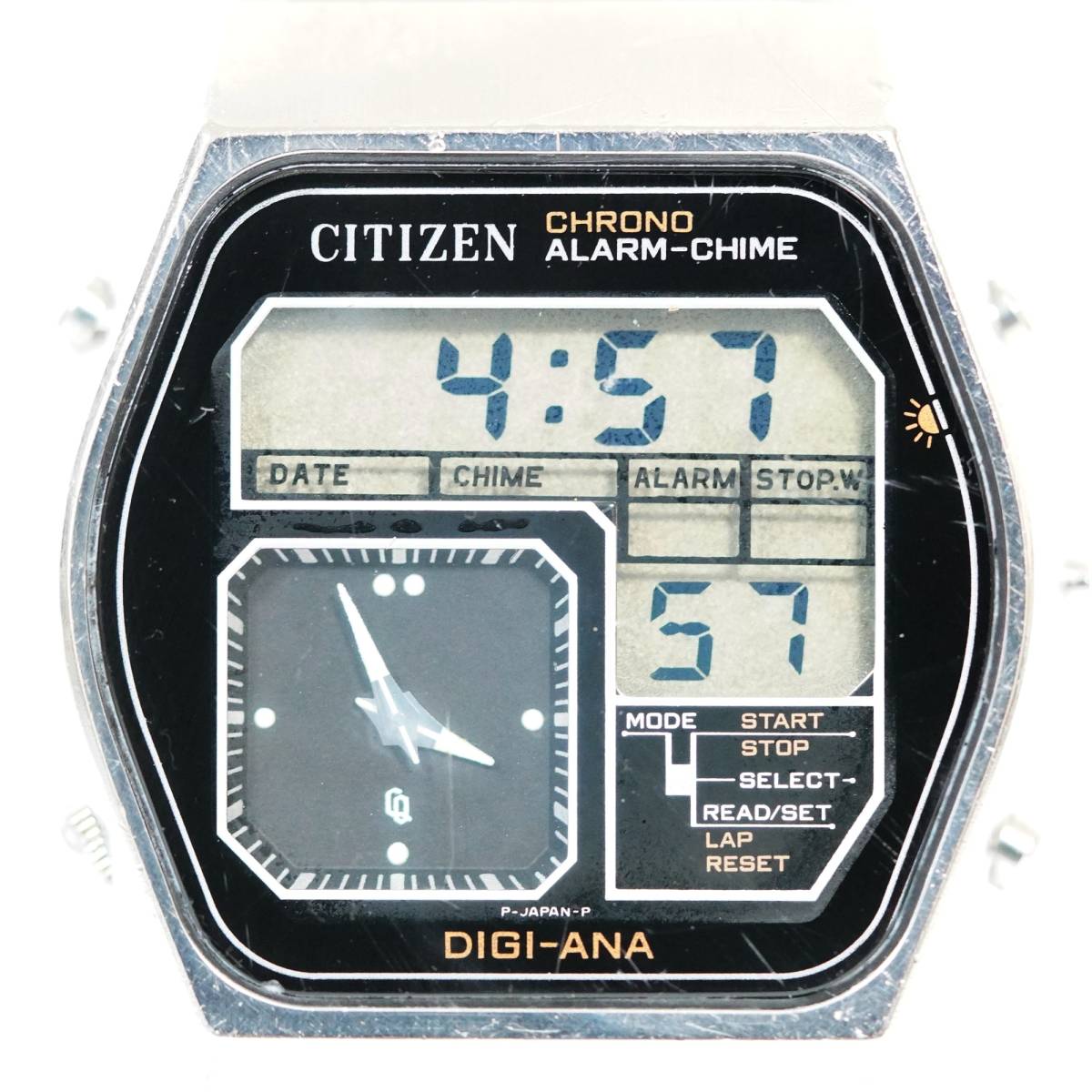 C111】 CITIZEN シチズン 4-098404 アラーム クロノ デジタル文字盤 