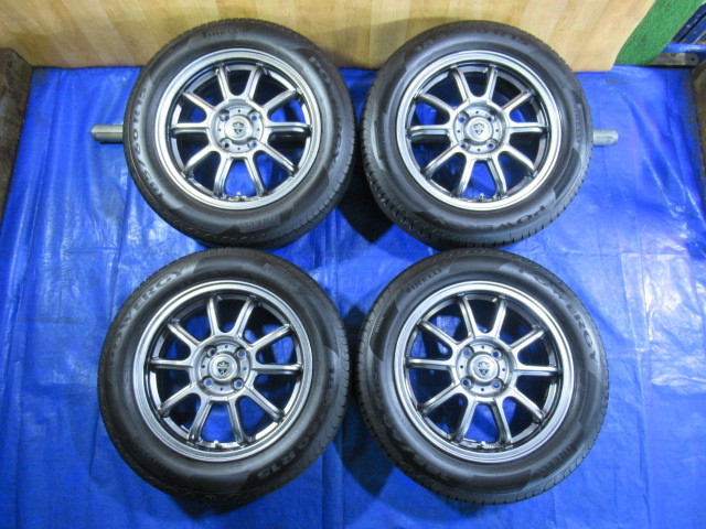激安即決！美品！ESTROSA 15-5.5J 4H/100 ET45 + PIRELLI 185/60R15 2022年製！フィット ヴィッツ スイフト ポルテ カローラ等！T006806