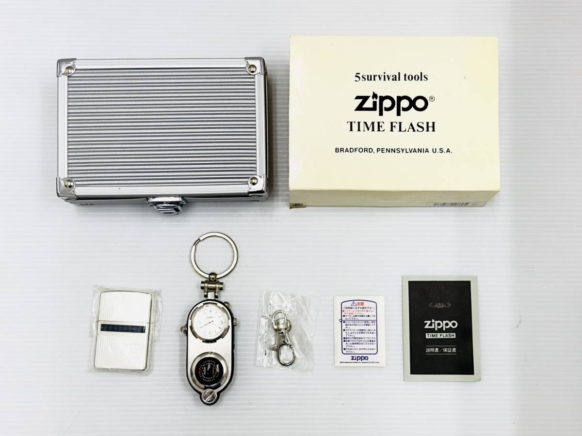 ライター〉ZIPPO ジッポー TIME FLASH 特別限定品 方位磁針 気温