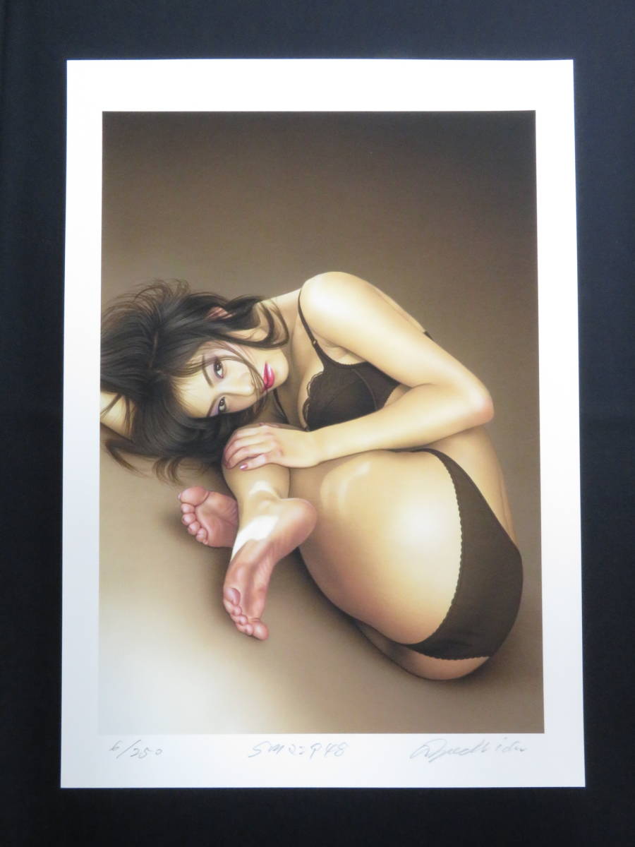 12404　木504-321【美品】 吉田昭夫　SMマニア48　6/250　美術品　絵画　版画　人物画　美人画　カラー アート 作品　サイン入り　80